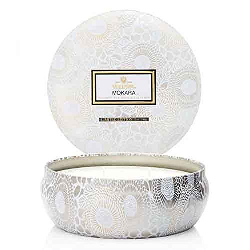 Voluspa Mokara Candle | 3 Wick Tin | 12 Oz. | 40 Hour Burn Time | Vegan | All Natural Wicks and Coconut Wax for Clean Burning