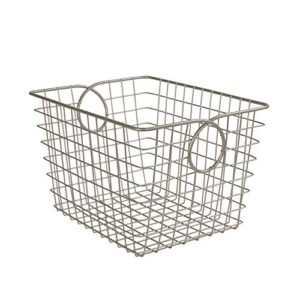 spectrum diversified teardrop small wire basket, steel versatile storage & organization utility tote, cube storage bin for home organization