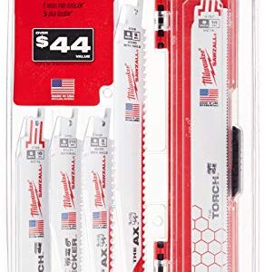 Milwaukee Electric Tool 49-22-1129 Sawzall Reciprocating Saw Blade Set, 12 Pc, White