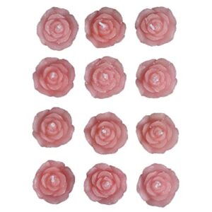 tableclothsfactory mini floating rose candle pink-12/pk