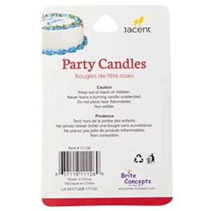 Jacent Classic Striped Spiral Birthday Candles Party Supplies, 24 Count Per Pack, 1-Pack Pink