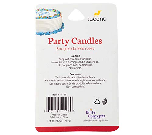 Jacent Classic Striped Spiral Birthday Candles Party Supplies, 24 Count Per Pack, 1-Pack Pink