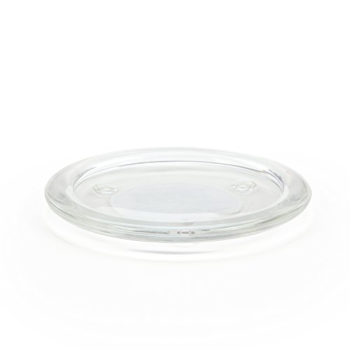 Hosley's Set of 8 Clear Glass Pillar Plates - 4 Inch Diameter. Ideal Gift for Weddings, Parties, Spa, Pillar Candle, Votive Candle Garden. Or as a Pedestal W1