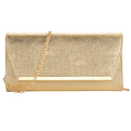 KamostarX Evening Bag for Women, gold clutch evening purses, handbags Crossbody Shoulder Wedding Bride Purse