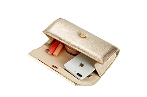 BENCOMOM gold clutch,gold clutch purses for women evening Bridal Prom Handbag shoulder bag Wedding Purse Party gold clutch bag