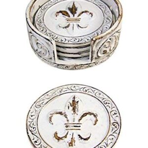 LL Home Fleur De Lis Scrolls 4 Coaster Set