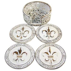 LL Home Fleur De Lis Scrolls 4 Coaster Set