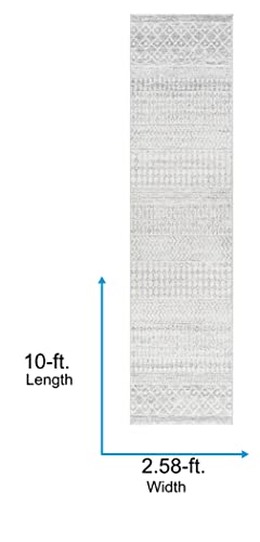 Artistic Weavers Chester Boho Moroccan Runner Area Rug,2'7" x 10',Grey