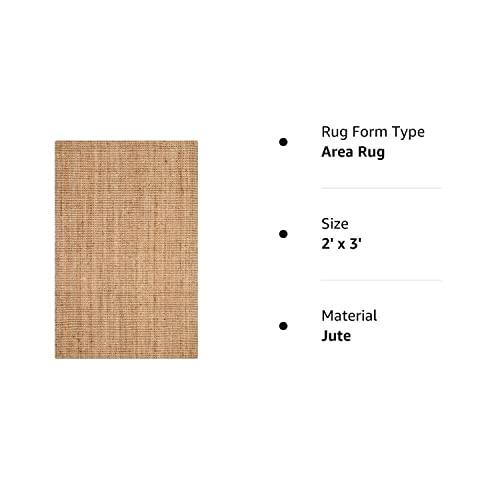 SAFAVIEH Natural Fiber Collection 2' x 3' Natural NF747A Handmade Farmhouse Premium Jute Accent Rug