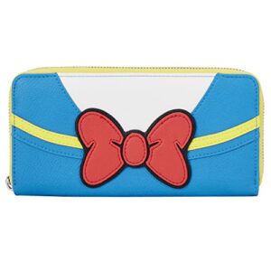 loungefly disney donald duck cosplay faux leather zip around wallet