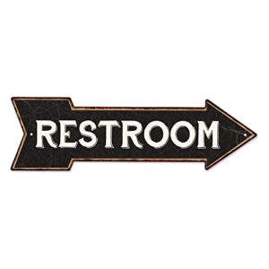 chico creek signs restroom black rt arrow vintage looking metal sign 5×17 205170003003