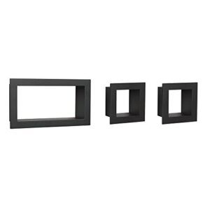 knape & vogt john sterling 3-piece decorative frame cube shelving, black