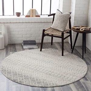 artistic weavers chester boho moroccan area rug,7’10” round,grey