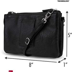 Mundi Brady Anti Theft Womens Cell Phone Crossoby Bag RFID Purse Wallet (Black)