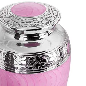 Trupoint Memorials Cremation Urns for Human Ashes - Decorative Urns, Urns for Human Ashes Female & Male, Urns for Ashes Adult Female, Funeral Urns - Light Pink, Medium