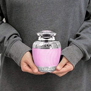 Trupoint Memorials Cremation Urns for Human Ashes - Decorative Urns, Urns for Human Ashes Female & Male, Urns for Ashes Adult Female, Funeral Urns - Light Pink, Medium