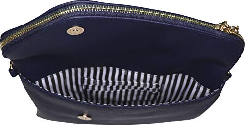 B BRENTANO Fold-Over Envelope Wristlet Clutch Crossbody Bag (Black.)