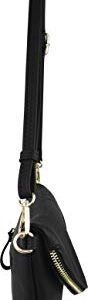 B BRENTANO Fold-Over Envelope Wristlet Clutch Crossbody Bag (Black.)