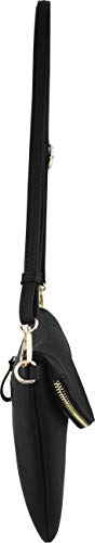 B BRENTANO Fold-Over Envelope Wristlet Clutch Crossbody Bag (Black.)