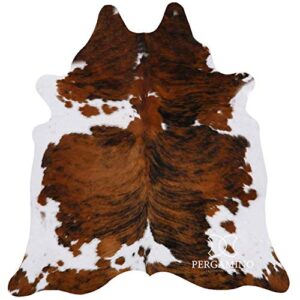 ecowhides | Genuine Cowhide Pillow Case, Tricolor - Brown Black and White, Spotted Hide, Western Home Decor, Brazilian Cowskin, Premium Quality, Living Room Accessories (Large) 6 x 6 ft