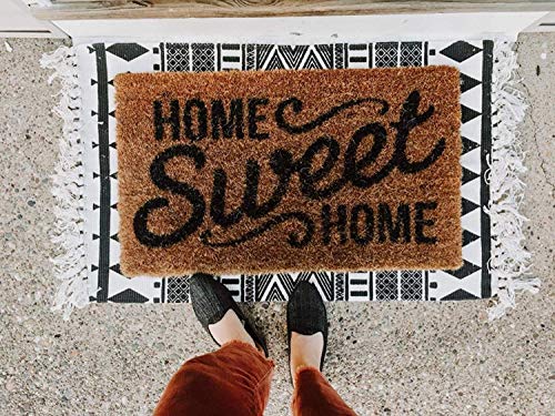 USTIDE Cotton Rug Black&Cream Boho Rag Rug Washable Farmhouse Bath Tassel Rug Doormat Hand Woven Fringe Rug Chindi Rug 2’×3’