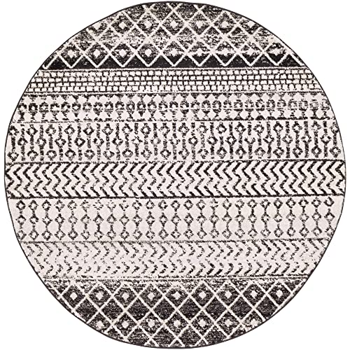 Artistic Weavers Chester Boho Moroccan Area Rug,5'3" Round,Black