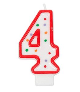 jacent polka dot number birthday candle cake topper – #4 candle