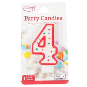 Jacent Polka Dot Number Birthday Candle Cake Topper - #4 Candle