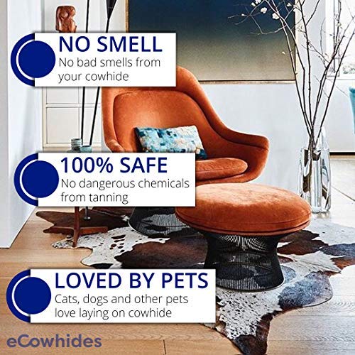 ecowhides | Genuine Cowhide Rug, Cowskin, Brindle, Western Home Decor, Premium Quality, Living Room Accessories, (X-Large) 7 x 6 ft