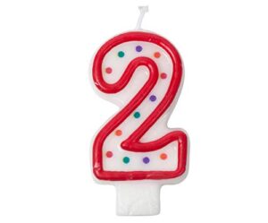 jacent polka dot number birthday candle cake topper – #2 candle