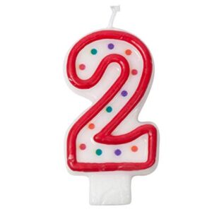 Jacent Polka Dot Number Birthday Candle Cake Topper - #2 Candle