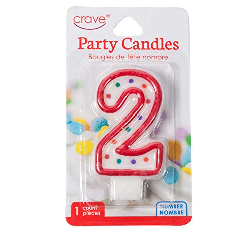 Jacent Polka Dot Number Birthday Candle Cake Topper - #2 Candle