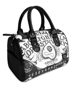 liquorbrand liquor brand ouija board ii occult horror goth round purse handbag, black, medium