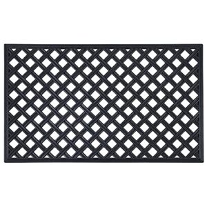 wrought iron rubber door mat, lattice – 18 inch width, 30 inch length – durable, easy to clean & decorative outdoor welcome mats – heavy duty for all weather – doormat traps dirt, debris, & mud