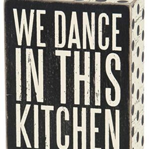 Primitives by Kathy 25192 Polka Dot Trimmed Box Sign, 4" x 5", In This Kitchen