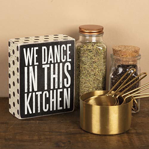 Primitives by Kathy 25192 Polka Dot Trimmed Box Sign, 4" x 5", In This Kitchen