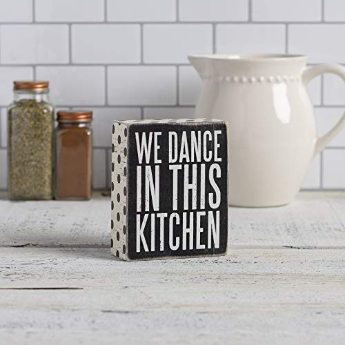 Primitives by Kathy 25192 Polka Dot Trimmed Box Sign, 4" x 5", In This Kitchen