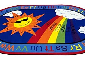 KidCarpet.com Sky's The Limit Classroom Rug, 4' x 6' Oval