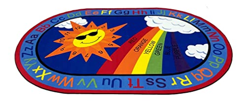 KidCarpet.com Sky's The Limit Classroom Rug, 4' x 6' Oval