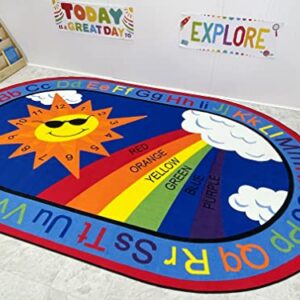 KidCarpet.com Sky's The Limit Classroom Rug, 4' x 6' Oval