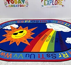 KidCarpet.com Sky's The Limit Classroom Rug, 4' x 6' Oval