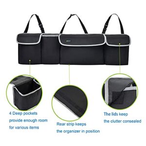 JOYSKY Car Trunk Organizer, Hanging Seat Back Storage Organizer with Large Pockets, Space-saving Backseat Car Organizer