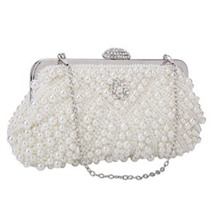 baglamor women’s evening bag pearl clutch purses crystal handbag for wedding evening casual party