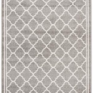 SAFAVIEH Amherst Collection 3' x 5' Dark Grey/Beige AMT422R Moroccan Trellis Non-Shedding Living Room Bedroom Accent Rug