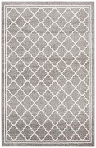 SAFAVIEH Amherst Collection 3' x 5' Dark Grey/Beige AMT422R Moroccan Trellis Non-Shedding Living Room Bedroom Accent Rug