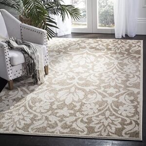 SAFAVIEH Amherst Collection 6' x 9' Wheat / Beige AMT424S Floral Non-Shedding Living Room Bedroom Dining Home Office Area Rug