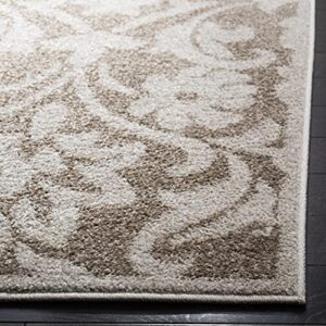 SAFAVIEH Amherst Collection 6' x 9' Wheat / Beige AMT424S Floral Non-Shedding Living Room Bedroom Dining Home Office Area Rug