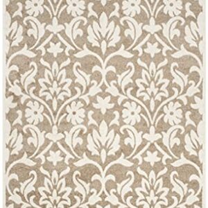 SAFAVIEH Amherst Collection 6' x 9' Wheat / Beige AMT424S Floral Non-Shedding Living Room Bedroom Dining Home Office Area Rug