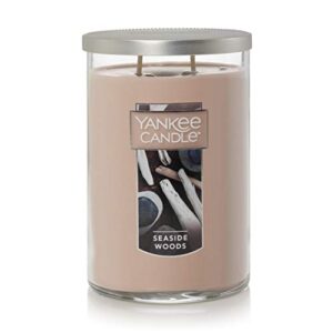 yankee candle seaside woods scented, classic 22oz large tumbler 2-wick candle, over 75 hours of burn time