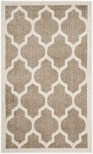 safavieh amherst collection 2’6″ x 4′ wheat / beige amt420s moroccan trellis non-shedding living room bedroom accent rug